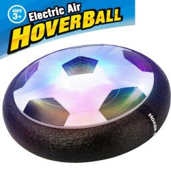 Air Power Hover Ball Soccer Football with Foam Bumpers and Light Up LED Lights (Black)